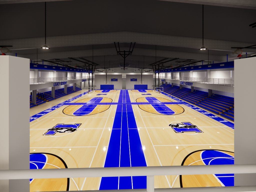 Four court gymnasium at the Legacy Center