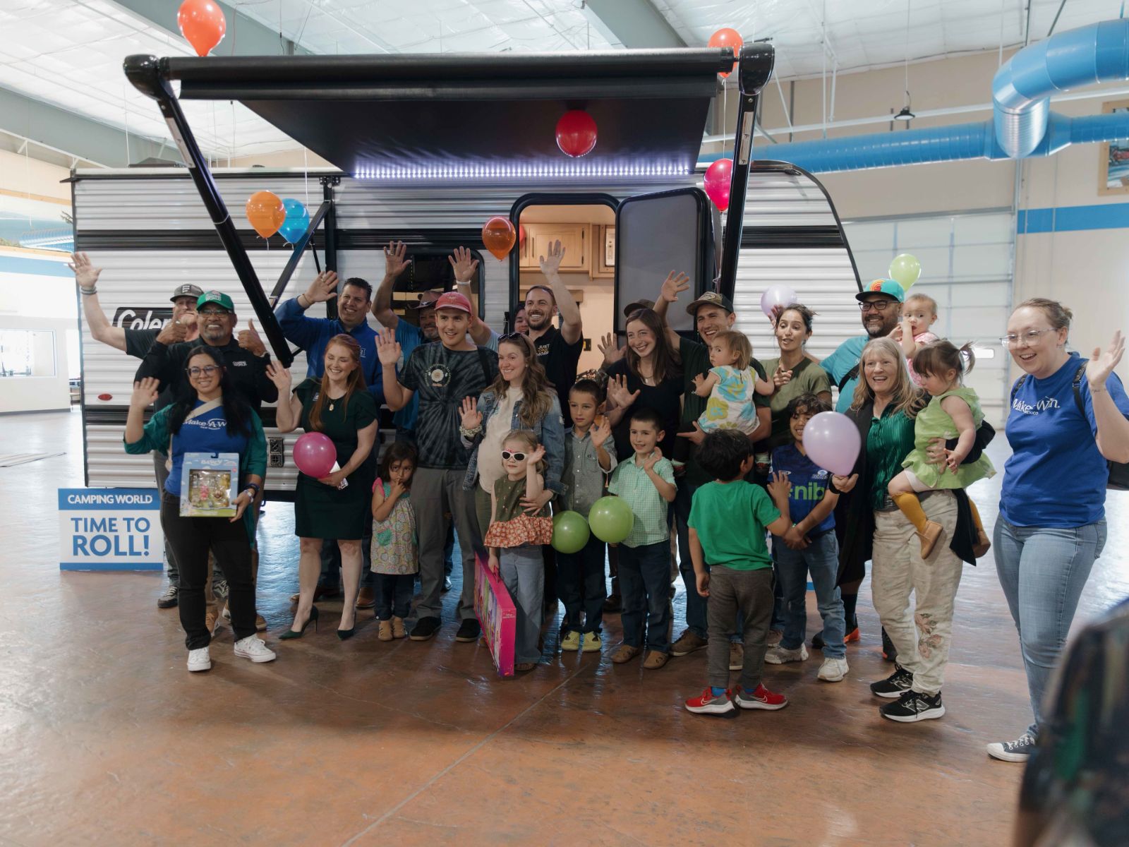 Family celebrating a Make-A-Wish trip with Legacy Church