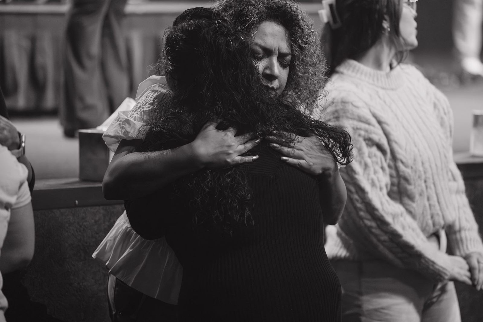 Two women embracing