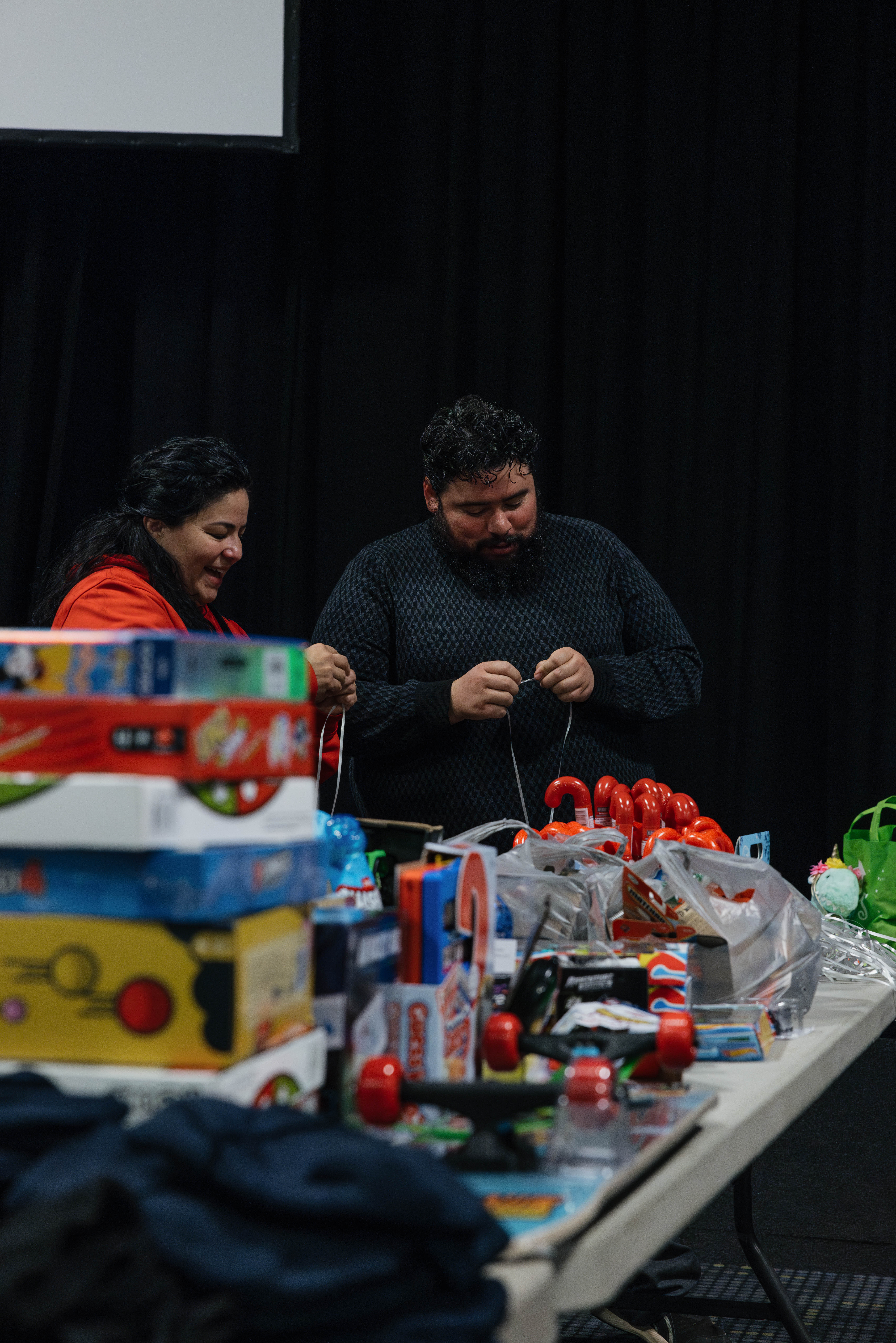 LKIDS volunteers wrapping gifts for the Giving Tree