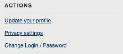 ACTIONS: choose Update your profile.