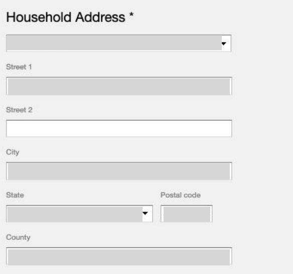 Household Address: update the fields for your current address.
