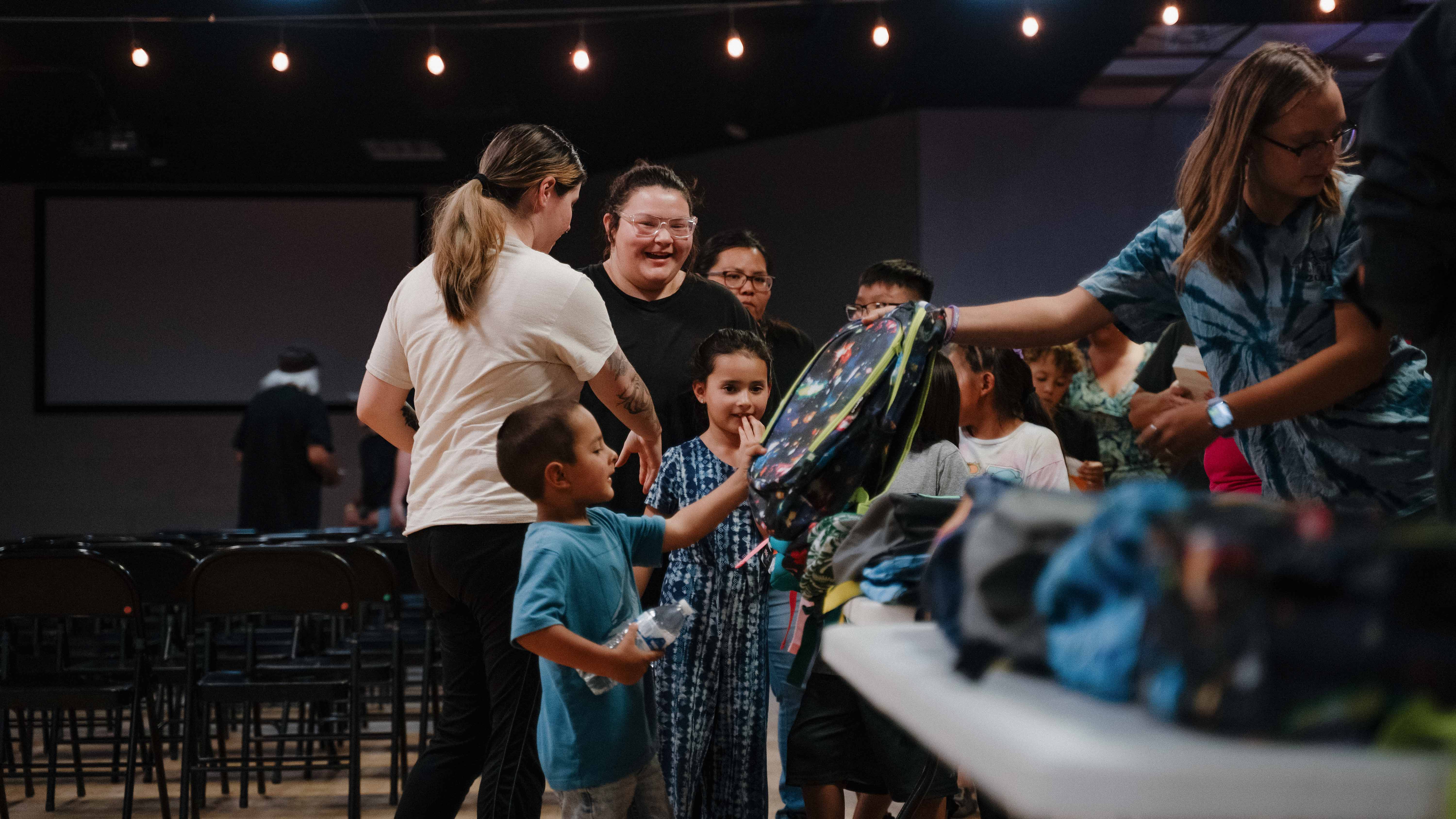 Backpack giveaway at Legacy Church Grants