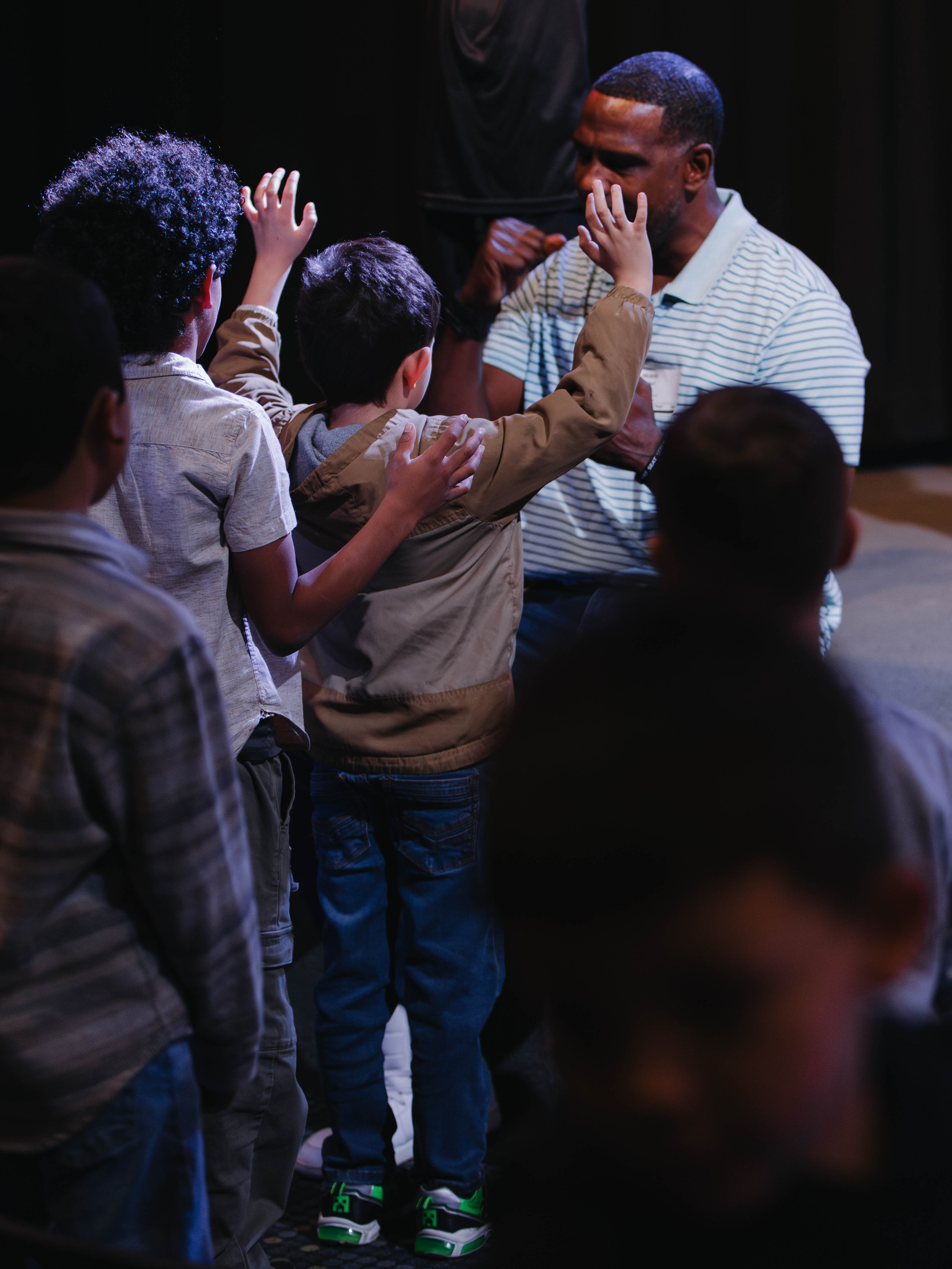 A child receiving prayer at Legacy Church